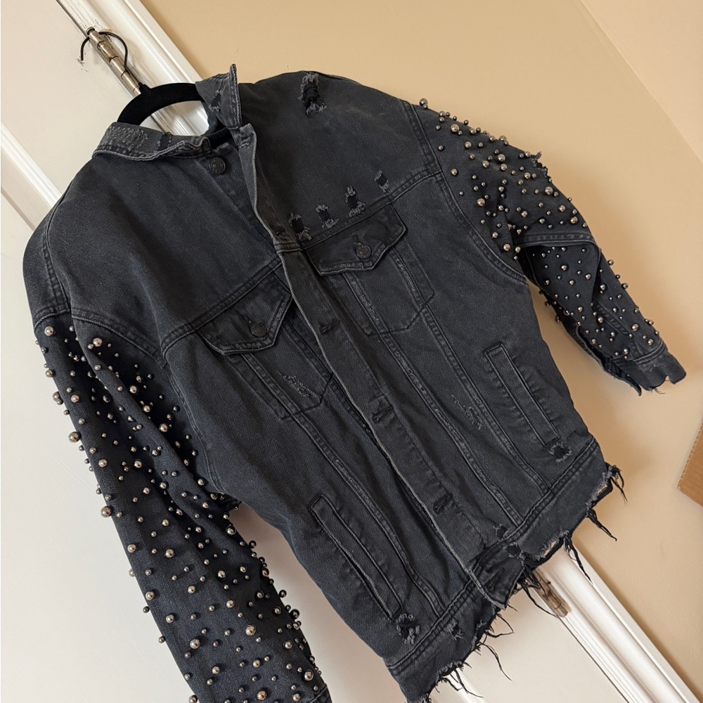 Studded Black Denim Jacket